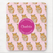 I Liebe Hamsters Pink Hamster Muster Mousepad (Vorne)