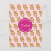 I Liebe Hamsters Pink Hamster Muster Postkarte (Vorderseite)