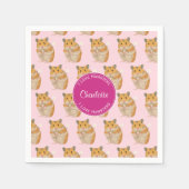 I Liebe Hamsters Pink Hamster Muster Serviette (Vorderseite)
