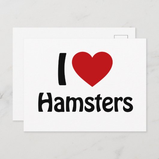I Liebe Hamsters Postkarte (Vorne/Hinten)