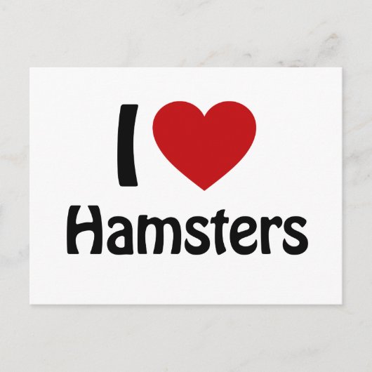 I Liebe Hamsters Postkarte (Vorderseite)