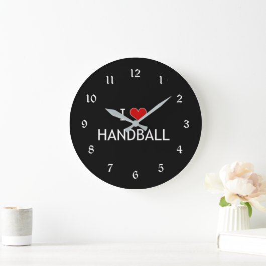 I Liebe Handball Große Wanduhr (Zuhause)
