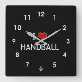 I Liebe Handball Quadratische Wanduhr (Vorderseite)