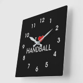 I Liebe Handball Quadratische Wanduhr (Winkel)