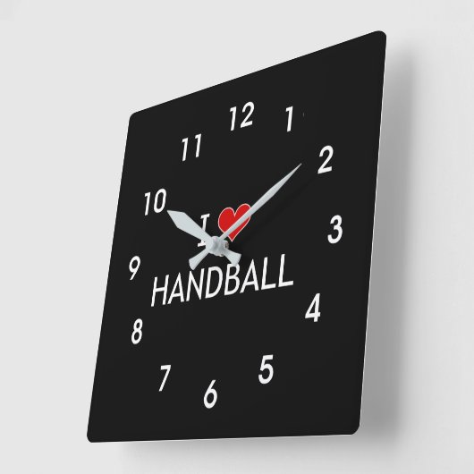 I Liebe Handball Quadratische Wanduhr (Winkel)