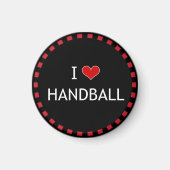 I Liebe Handball, roter Rahmen Magnet (Vorne)