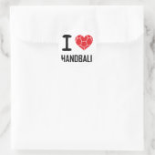 I Liebe Handball Runder Aufkleber (Tasche)