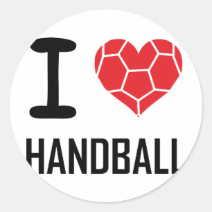 I Liebe Handball Runder Aufkleber