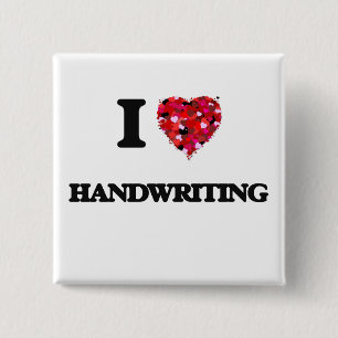 I Liebe-Handschrift Button