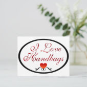 I Liebe Handtaschen Postkarte (Stehend Vorderseite)