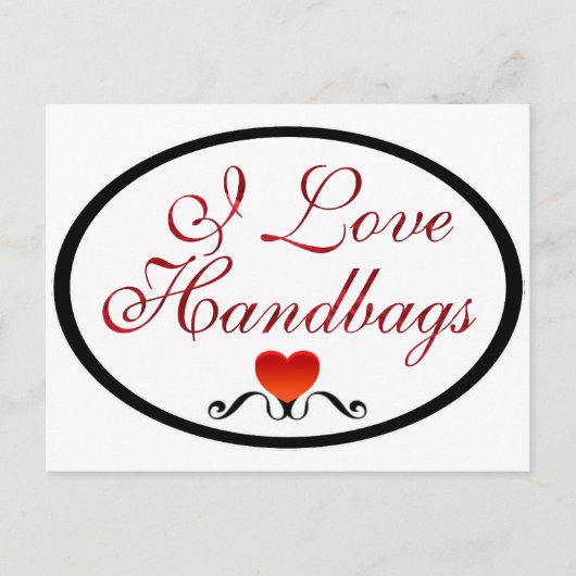 I Liebe Handtaschen Postkarte (Vorderseite)