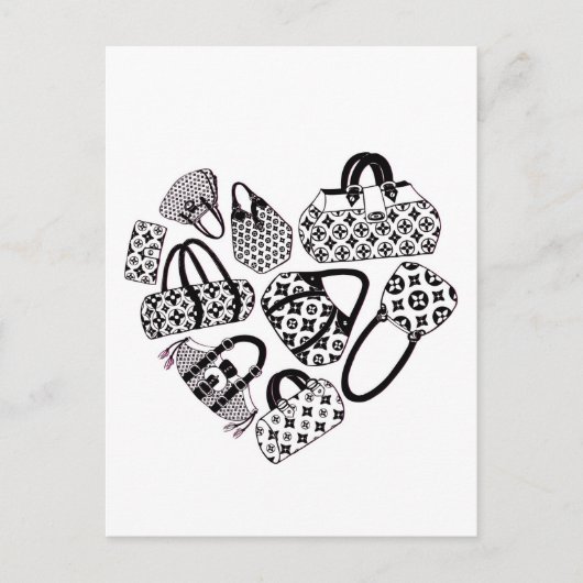 I Liebe Handtaschen Postkarte (Vorderseite)