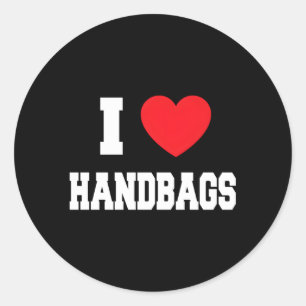 I Liebe Handtaschen Runder Aufkleber