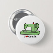 I Liebe-Handwerk Kawaii Nähmaschine Button (Vorne & Hinten)