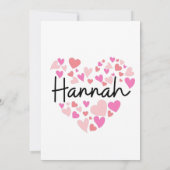 I Liebe Hannah Dankeskarte (Rückseite)