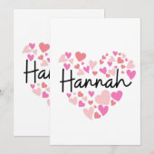 I Liebe Hannah Dankeskarte (Vorne/Hinten)