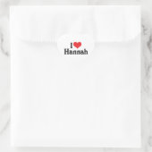 I Liebe Hannah Herz-Aufkleber (Tasche)