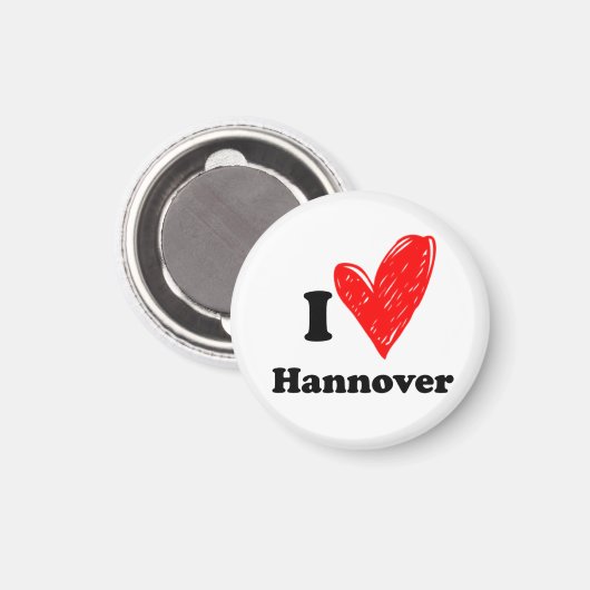 I Liebe Hannover Magnet (Vorderseite/Rückseite)