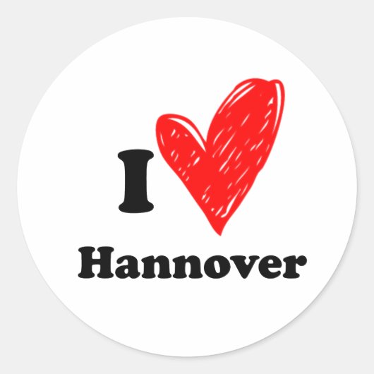 I Liebe Hannover Runder Aufkleber (Vorderseite)