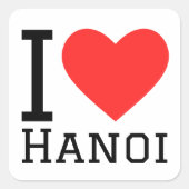 I Liebe Hanoi Quadratischer Aufkleber (Vorderseite)