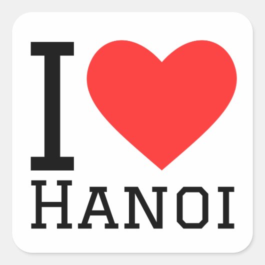 I Liebe Hanoi Quadratischer Aufkleber (Vorderseite)