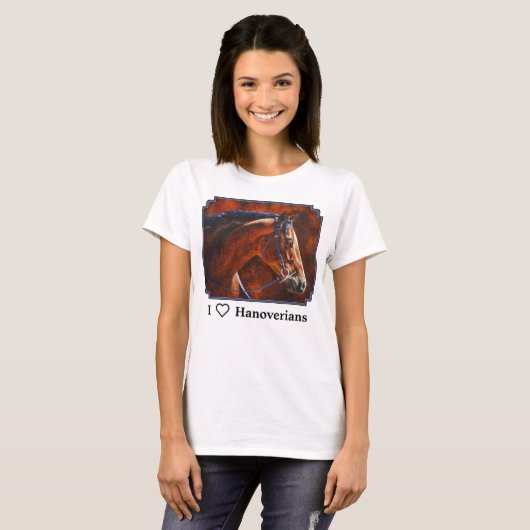 I Liebe Hanoverian Pferde T-Shirt (Vorne ganz)