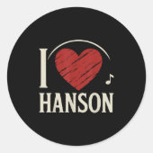 I Liebe Hanson Landkreis I Heart Hanson Runder Aufkleber (Vorderseite)
