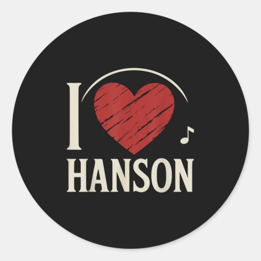 I Liebe Hanson Landkreis I Heart Hanson Runder Aufkleber (Vorderseite)
