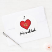 I Liebe Hanukkah Runder Aufkleber (Umschlag)