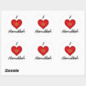 I Liebe Hanukkah Runder Aufkleber (Blatt)