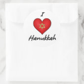 I Liebe Hanukkah Runder Aufkleber (Tasche)