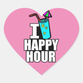I Liebe Happy Hour Herz-Aufkleber