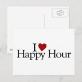 I Liebe Happy Hour Postkarte (Vorne/Hinten)