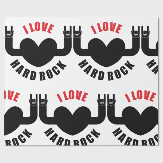 I Liebe Hard Rock Geschenkpapier (Flach)
