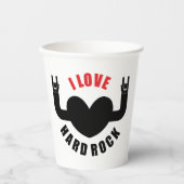 I Liebe Hard Rock Pappbecher (Vorderseite)