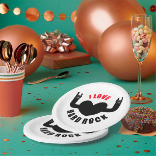 I Liebe Hard Rock Pappteller