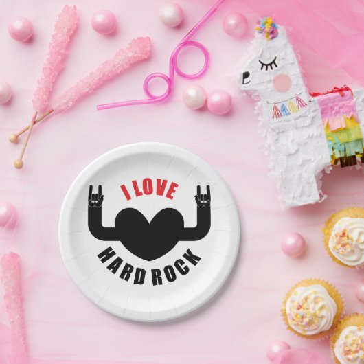 I Liebe Hard Rock Pappteller (Party)