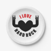 I Liebe Hard Rock Pappteller (Vorderseite)
