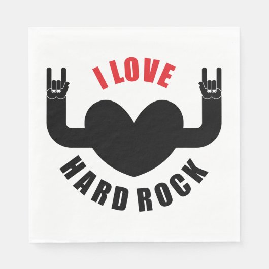 I Liebe Hard Rock Serviette (Vorderseite)