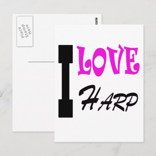 I Liebe Harp Postkarte (Vorne/Hinten)