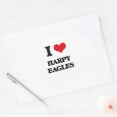 I Liebe Harpy Eagles Ovaler Aufkleber (Umschlag)