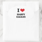 I Liebe Harpy Eagles Ovaler Aufkleber (Tasche)
