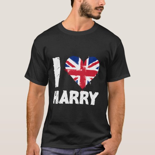 I Liebe Harry Union Jack Heart T-Shirt (Vorderseite)