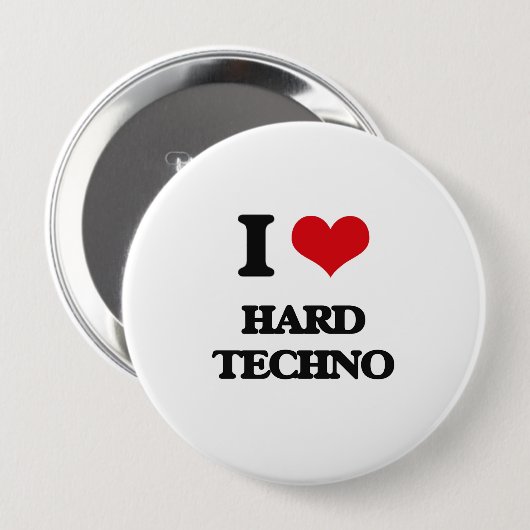I Liebe HARTES TECHNO Button (Vorne & Hinten)
