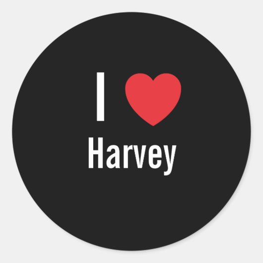 I Liebe Harvey Runder Aufkleber (Vorderseite)