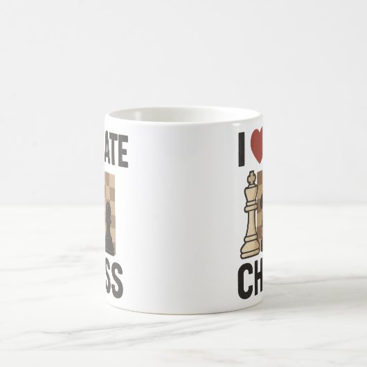 I Liebe Hass Schach Tasse (Mittel)