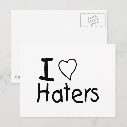 I Liebe Haters Postkarte (Vorne/Hinten)
