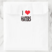I Liebe Haters Runder Aufkleber (Tasche)