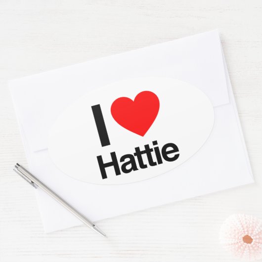 i Liebe hattie Ovaler Aufkleber (Umschlag)