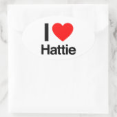 i Liebe hattie Ovaler Aufkleber (Tasche)